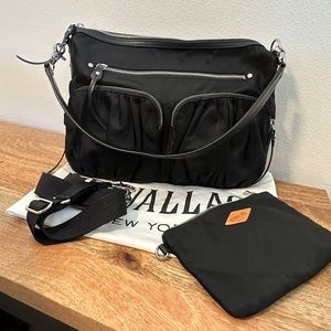 MZ Wallace Hayley Black Silver Hardware Shoulder & Crossbody Bag